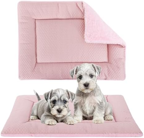 Dog Bed Mat, Crate Pad Reversible,Soft Kennel Pad, Washable Crate Mat (Cool and Warm),Pet Sleeping Mattress for Small Medium Dogs XB009