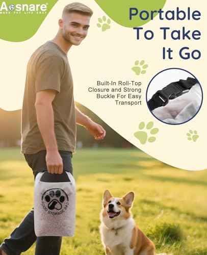 42 Cups Pet Food Storage Bag for Travel - Transparent Leak-Proof Dog Food Container with Roll-Top Closure, Keeps Kibble Fresh for Camping Trip, Dog Boarding and Hiking