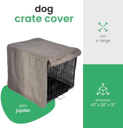 Molly Mutt Jupiter Dog Crate Cover, GOTS-Certified 100% Organic Cotton Canvas Cover for Dog or Puppy Kennel and Cage, Washable, Free of Harmful Chemicals, X-Large, Fits 42"x28"x31" Crate