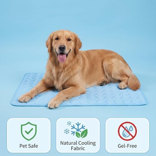 Pawlabs Cooling Mat - Self Cooling Pad for Dogs, Washable Portable for Crate Kennel Car Sofa Bed Floor, Indoor Outdoor Summer Use (Coffee (NEW), XL)