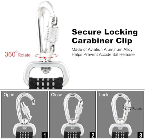 Plutus Pet Heavy Duty Dog Leash with Lockable Aluminum Carabiner, 4 FT Long