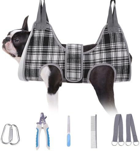 BEAUTYZOO Dog Grooming Hammock for Small Dogs/Cats, Nail Trim Restraint, S
