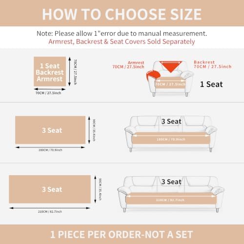 Couch Covers for Sofa, Flower Couch Cover for Dogs, Bohemia Sofa Covers Washable, Anti Slip Furniture Protector Covers for Armrest(1pc, Khaki, 27.6"x 27.6")