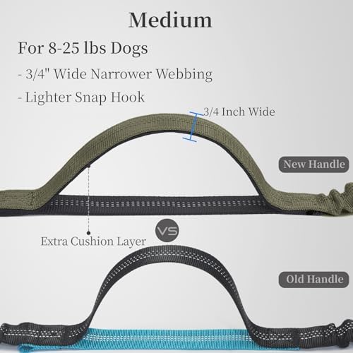 iYoShop Hands Free Dog Leash with Zipper Pouch, Medium, Military Green
