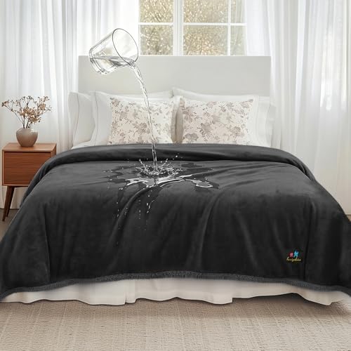 Luciphia Waterproof Blanket for Large Dog, Reversible Sherpa Bed Cover