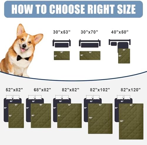 Smiry Waterproof Reversible Pet Couch Covers for Dogs