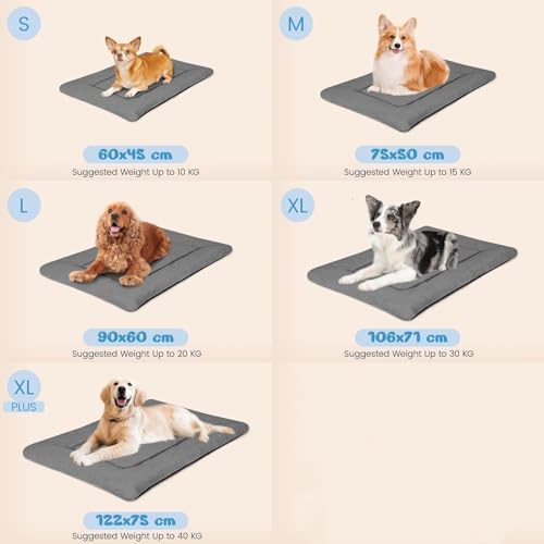 Dog Crate Pad, Washable Cozy Dog Bed Mat for Large Dogs 42"x28", Dark Gray