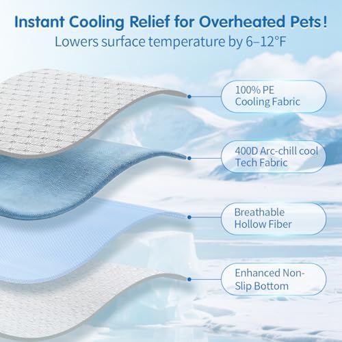 Dog Cooling Mat Instant Self Cooling Pad for Dogs & Cats 24" x 18"