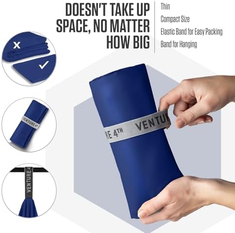 VENTURE 4TH Quick Dry Microfiber Towel for Camping & Gym - Navy Blue Medium