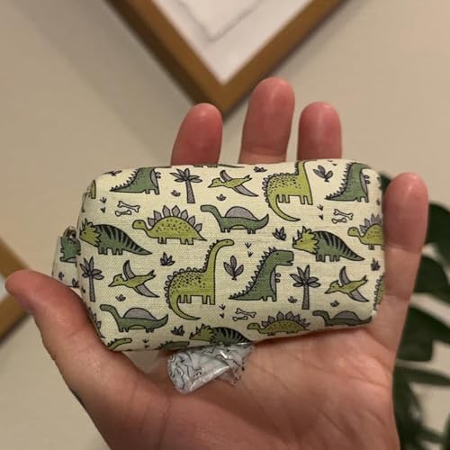 ARING PET Dog Waste Bag Dispenser, Cotton Doggy Poop Bags Holders Attach to Any Leashes, Portable Washable Butterfly Pattern Pet Waste Pouch Dispenser with Metal Zipper