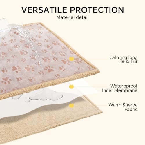 Luciphia Waterproof Dog Blanket Reversible Sherpa Fleece for Large Dogs Cat