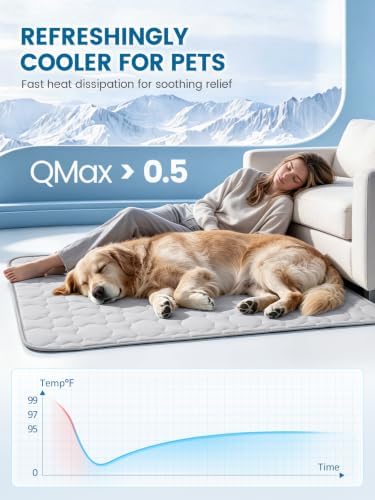 Mora Pets Dog Cooling Mat Pet Cooling Pad for Extra Large Dogs Q-Max>0.5