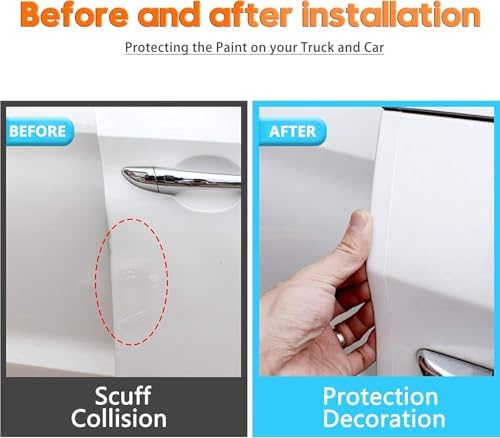 MYFAMIREA Anti-Scratch Anti-Collision Adhesive Strip Car Door Edge Guard Protector Strip Car Door Scuff Plate Protectors Transparent Invisible Tape for Rear Bumper/Door(66Ft x 2In)
