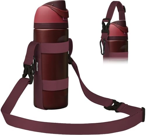 EasyAcc Water Bottle Holder Strap Sling, for Owala FreeSip 24 32 40 oz, Hydro Flask, Cirkul, Yeti, Stanley Flip, Universal Water Bottles, with Carabiner, for Walking Curise Travel (Bottle Excluded)