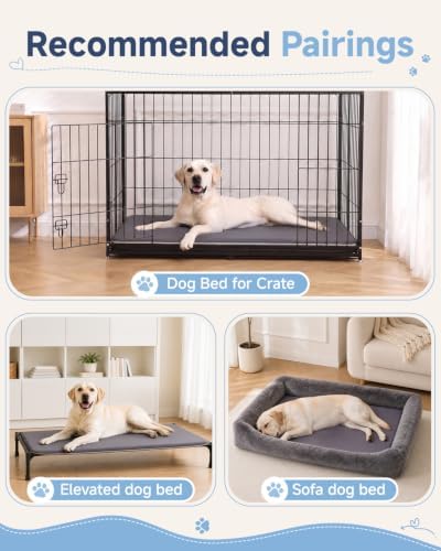 Extra Large Dog Crate Pad, Waterproof Wipeable Mat, 47x 29, Graphite Grey