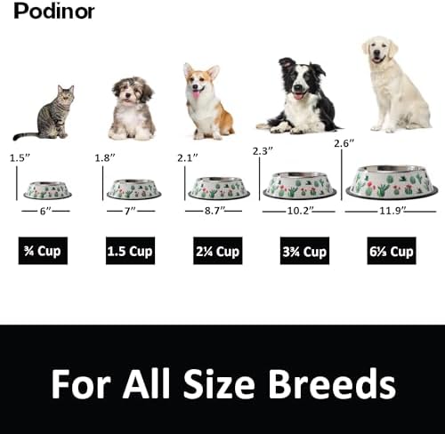 Stainless Steel Dog Bowls, Food and Water Non Slip Anti Skid Stackable Pet Puppy Dishes for Small, Medium and Large Dogs (2 Pack)