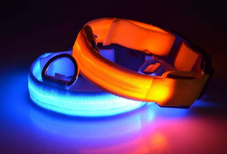 A4DOG LED Dog Collar, USB Rechargeable Light Up Collar, Night Walking Safety Lights for Small, Medium & Large Dogs