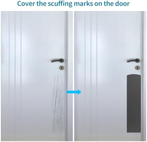 2 Pcs Door Scratch Protection Plate 4" x 16", Stainless Steel Push Plate, Self Adhesive Kickplate for Interior, Exterior Doors (Brushed Black)