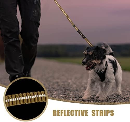 Raipult Tactical Shock Absorbing Bungee Dog Leash Heavy Duty, 4-6ft, Khaki