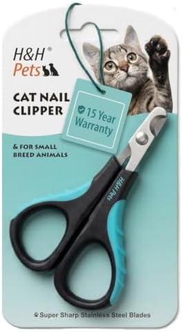 Cat Nail Clipper by H&H Pets - Professional Sharp Stainless Steel Claw Clipper Trimmer with Sturdy Non Slip Handles - For Small Animal & Cats Nail Cutter