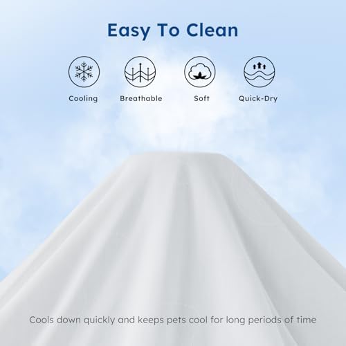 ZOMISIA Cooling Blanket for Extra Large Dogs - Washable Dog Cooling Mat for Hot Weather, Travel Soft Pet Summer Essentials, Grey, 50"x60"