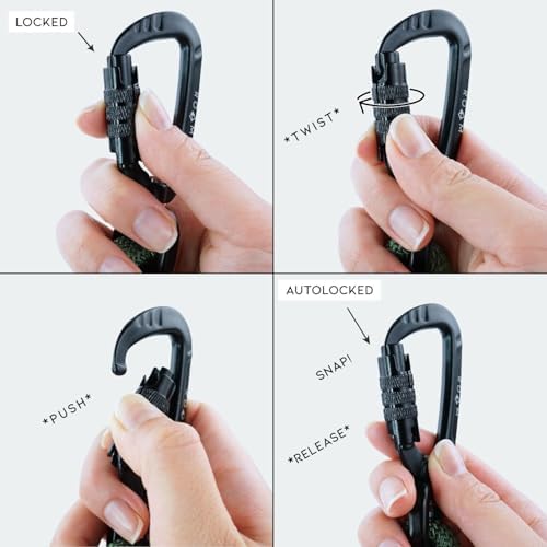 MADE TO ROAM Premium Explorer Leash - Climbing Rope Leash with Autolocking Aviation Aluminum Carabiner - Michigan Autumn, 4ft