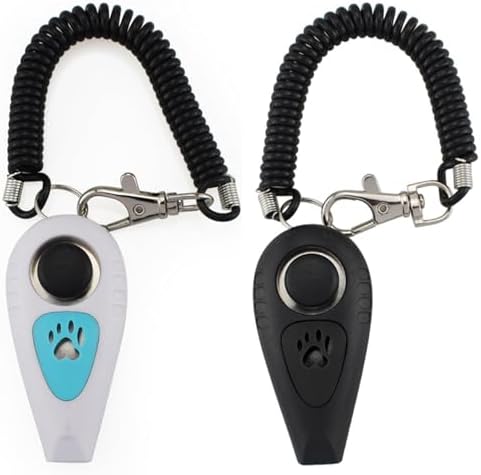 URBEST Dog Training Clickers and Whistle in One, Pet Training Clicker for Dog Cats Puppy Birds Horses (2)
