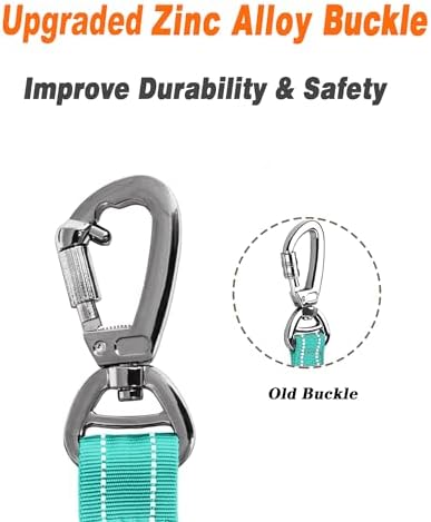 AUBELL Tactical Dog Leash Heavy Duty,4-6ft No Pull Bungee Leash,Teal