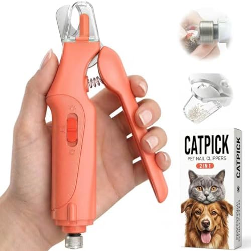 CATPICK 2-in-1 Cat & Dog Nail Clippers with Grinder and Dual LED Lights