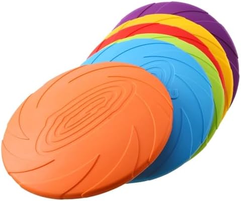 Nonslip Dog Flying Discs Chew Outdoor Toy Rubber Soft Training Exercise for Active Pet Dog Disc Chew