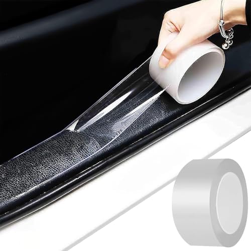 MYFAMIREA Anti-Scratch Anti-Collision Adhesive Strip Car Door Edge Guard Protector Strip Car Door Scuff Plate Protectors Transparent Invisible Tape for Rear Bumper/Door(66Ft x 0.8In)