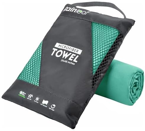 Rainleaf Microfiber Towel Quick Dry Camping & Travel & Gym Towel. Compact