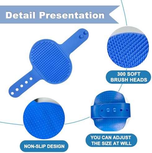 3PCS Dog Bath Brush, Dog Shampoo Brush, Dog Scrubber for Bath,Dog Bath Products are Suitable for Short, Long haired Dogs, Cats, Large Dogs, and Small Dogs