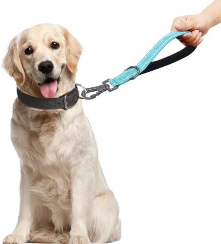 12” Short Dog Leash, Reflective Nylon Padded Handle