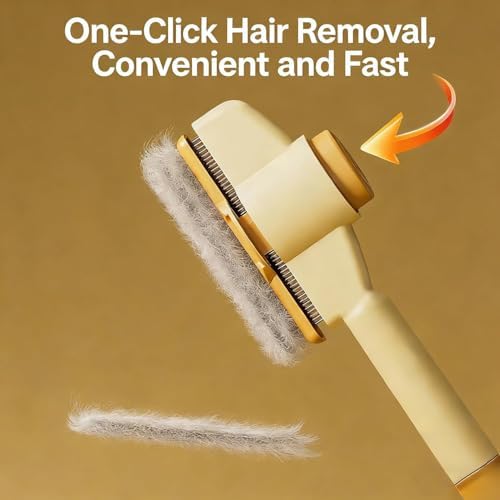 2-Pack Self-Cleaning Slicker Brush for Dogs Cats & Small Pets, Pet Grooming Deshedding Tool with Stainless Steel Pins, Removes Loose Undercoat, Tangles & Mats