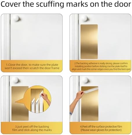 Stainless Steel Self-Adhesive Kick Plate- 8"×16" 2 Pack
