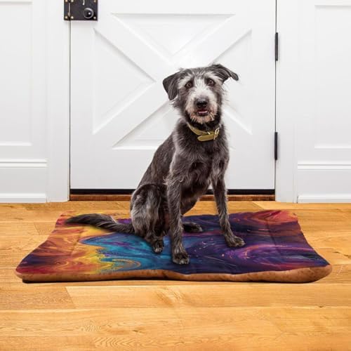 Tie Tye Dog Bed Cat Bed, Non-Slip Soft Pet Crate Mattress Washable Kennel Pad for Small Medium Large Dog Cat, 24 x 36 in