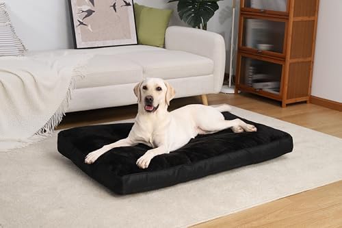 NUPIDA Waterproof XL Dog Bed for Crate with Washable Cover, 41x27, Black