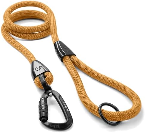 MADE TO ROAM Premium Explorer Leash - Climbing Rope Leash with Autolocking Aviation Aluminum Carabiner - Michigan Autumn, 4ft
