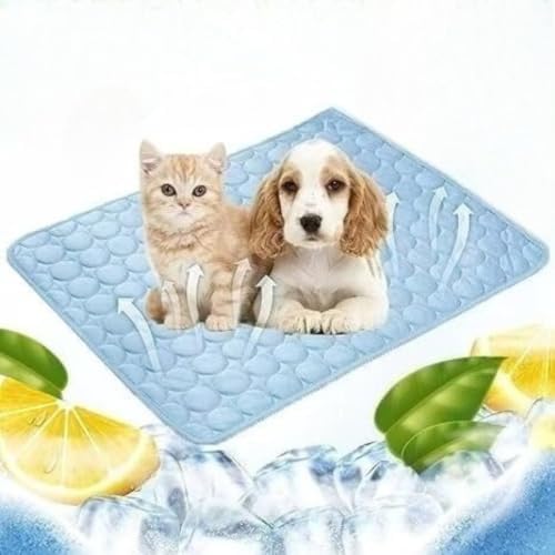ChillPaws Cooling Mat – Ice Silk Gel Self-Cooling Tech, Stays Below Ambient Temp, Honeycomb Breathable + Anti-Slip Bottom + Washable, for Indoor/Outdoor/Car. (Light Blue,S(19.68 X 15.74 in))