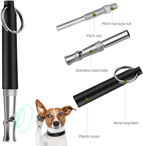 Dog Whistle 2 Pack Adjustable Ultrasonic Silent for Barking & Recall Training