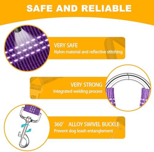 2-Pack Dog Car Seat Belt, 3-in-1 Headrest-Mounted Dog Seatbelt for Car, Adjustable Nylon Pet Safety Leash with Elastic Buffer & Reflective Stitching, Durable Car Harness for Dogs Fits Most Vehicles