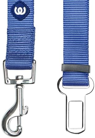 Blueberry Pet Dog Leash - Puppy Essentials & Heavy Duty Dog Leashes for Large Dogs - Marina Blue Seat Belt Tether for Pet Parents, Safety-Conscious Dog Lovers & Road Trip Enthusiasts