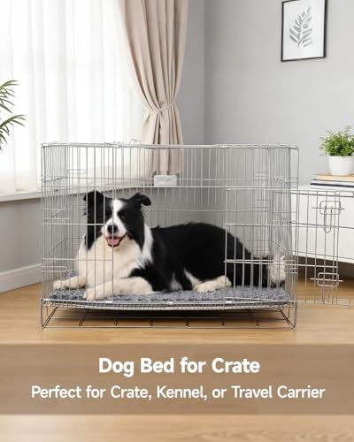 Small Dog Bed for Crate, High Resilience Foam Pad Mat Bed, 23x17, Dark Grey