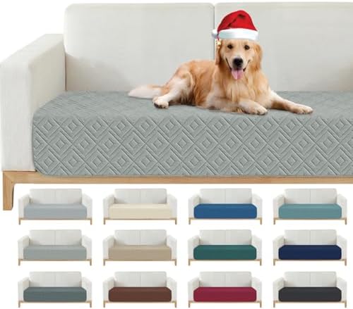 2026 Waterproof Sofa Dog Blanket (30"x53") Comfy Loveseat Couch Mat for Pets with Anti-Slip Back, Universal Incontinence Lightweight Liner Pad for Furniture Car Picnic etc Durable Washable, Light Grey