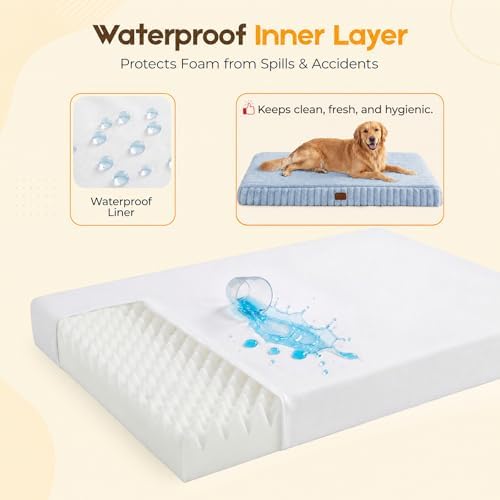 Orthopedic Dog Bed for Medium Dog, Waterproof Washable Pet Bed for Crate