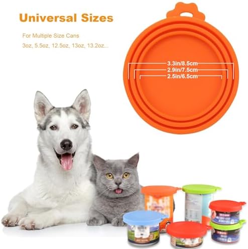 Yobbai 9 Pack Silicone Pet Food Can Lids, Universal Dog & Cat Food Covers, Fits 3 to 13.2 oz Cans, Airtight, BPA-Free, Dishwasher Safe, Reusable