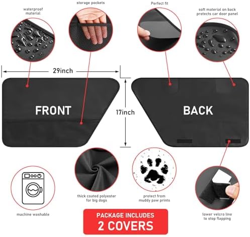 Dog Car Door Protectors, Waterproof Anti-Scratch Covers, 2 Pack