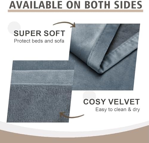 Ameritex Pet Bed Blanket Reversible 100% Waterproof Velvet Super Soft for Sofa and Bed