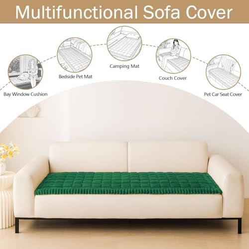 hyha Couch Cover for Dogs, Washable Non Slip Plush Flannel Sofa Protector